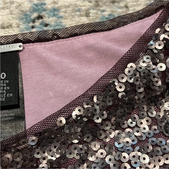 Chico’s Black Label Gray Sequin Short Sleeve Tee - Picture 9 of 16